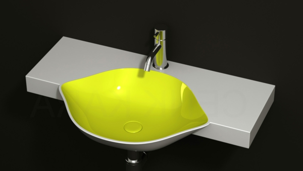 zeleni dizajnerski sudoper s modernim izgledom - crna pozadina
