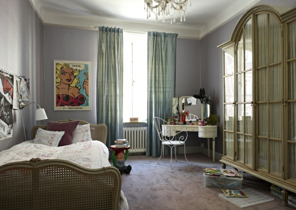 harmaa-trend-väri-värikäs-hauska-juliste-in-makuuhuone - kaunis muotoilu