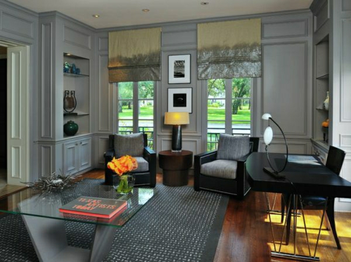Сивите дизайн-документни дивани-красива сиво стена цвят-модерен начин на живот