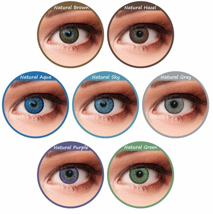 sjajne boje očiju kontaktne leće ideje ili prirodne boje očiju plava siva zelena žuta sve boje