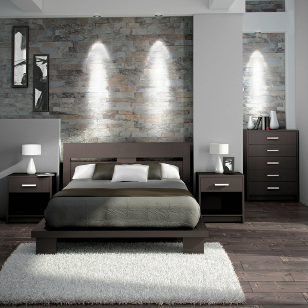 γκρι-πολυτελή υπνοδωμάτια, με μοντέρνο σχεδιασμό