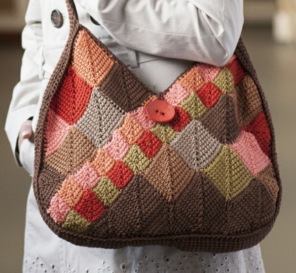плетене на една кука тунизийски-чанта сам-с-много цвят