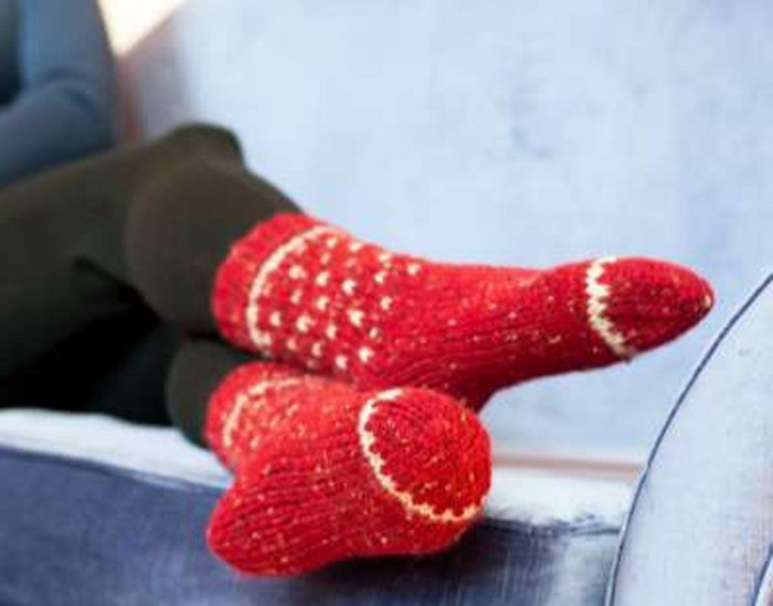 kukičanih-Božić dva crvena-čarape