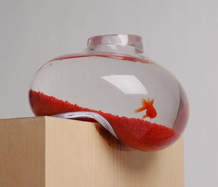 Hang оформяне на аквариум за златни рибки--с-оранжево-пясъчен часовник-aqarium настроени-малък аквариум
