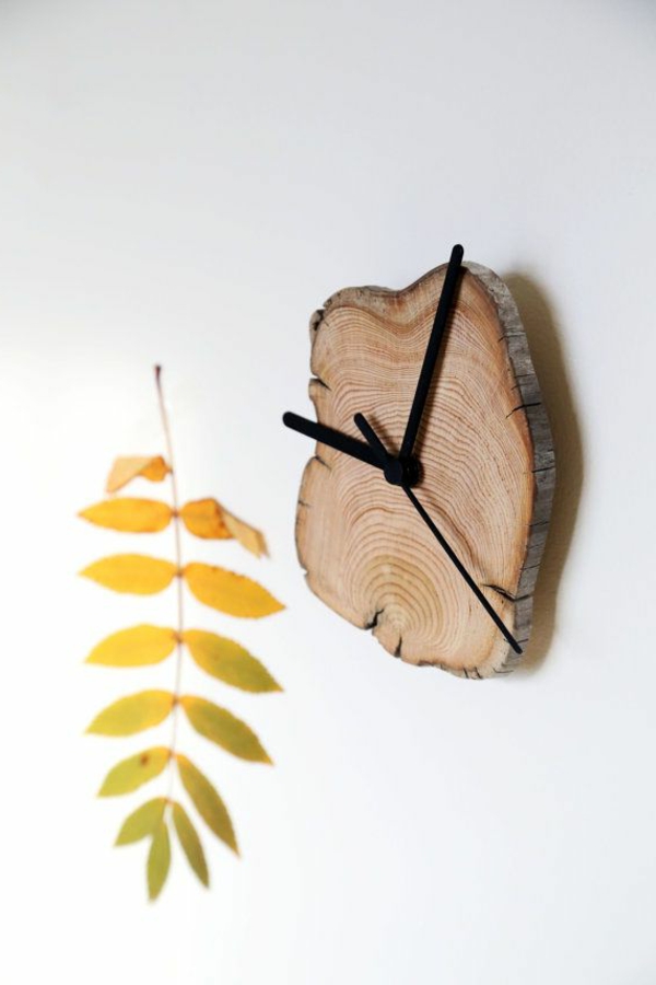 дървен стенен часовник дизайн идея-Holzdeko