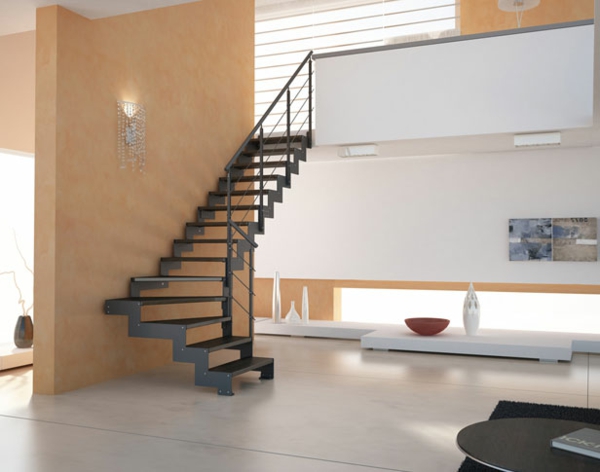 חצי סיבוב-במדרגות אל הבית-עיצוב עיצוב רעיונות