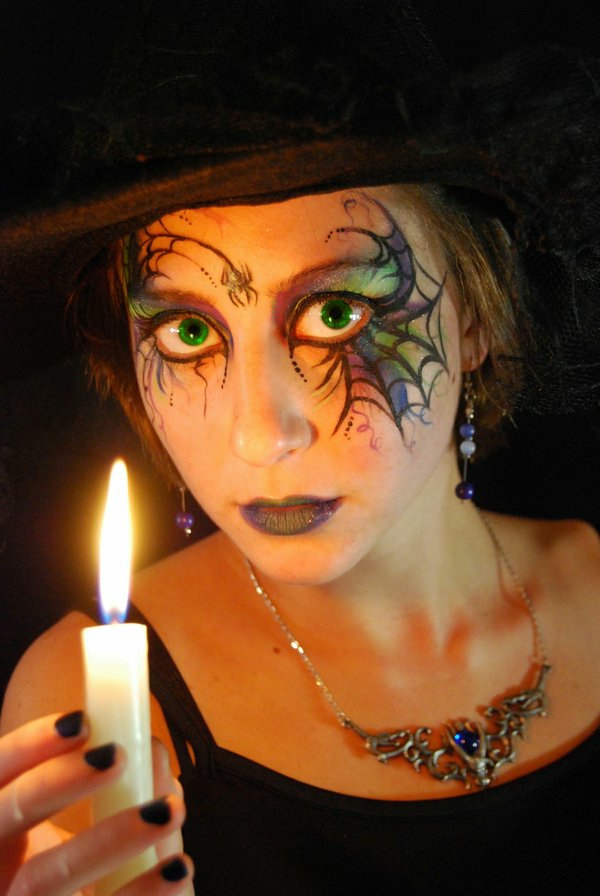 Halloween meikki ideoita-noita-a-kynttilä