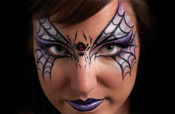 Halloween make-up ideje vještica pauk-između-u-oči