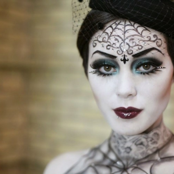 Halloween šminka ideje vještica-elegantan dizajn