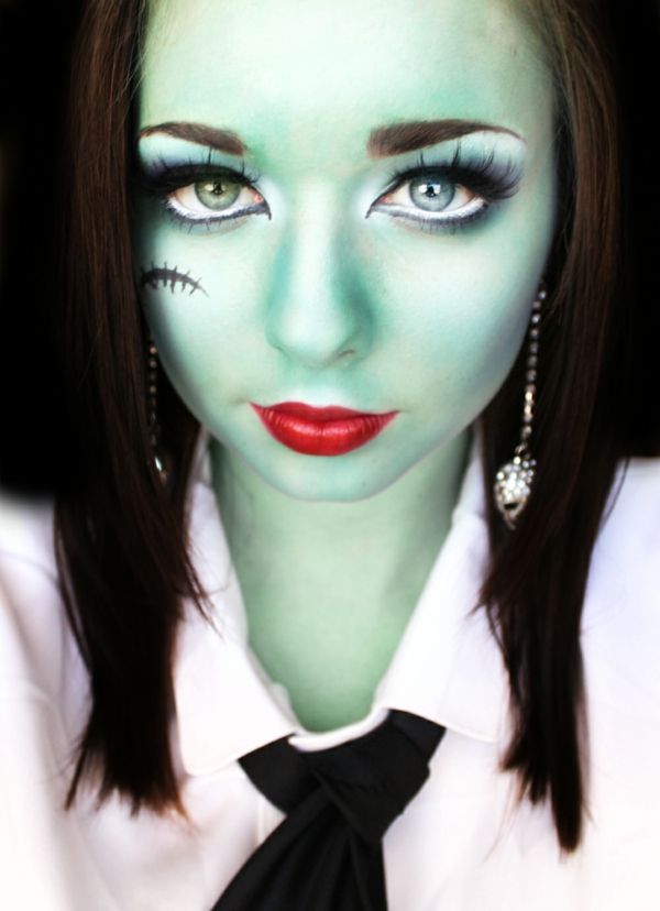 Halloween šminka ideje vještica-zelene boje