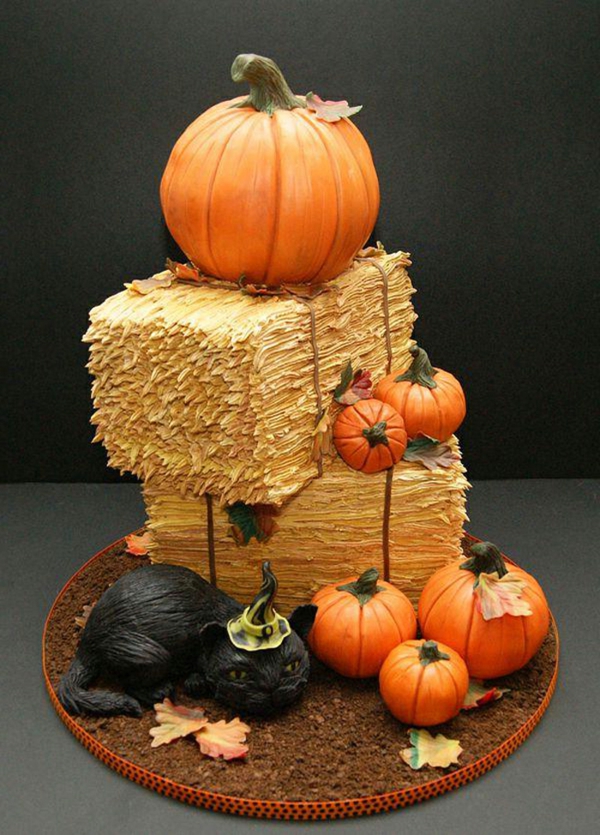 Хелоуин сладкиши-а-черно-котка и тиква