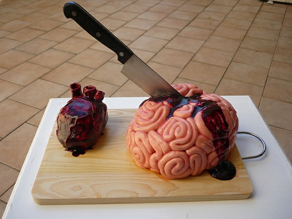 Halloween sütemény-agy és szív