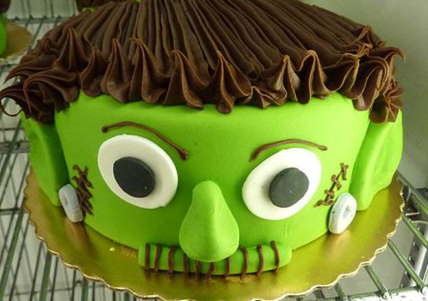 Απόκριες κέικ πράσινο κεφάλι