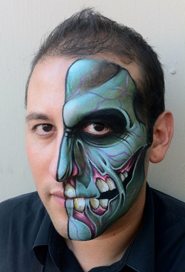 Halloween zombi make-up plava boja
