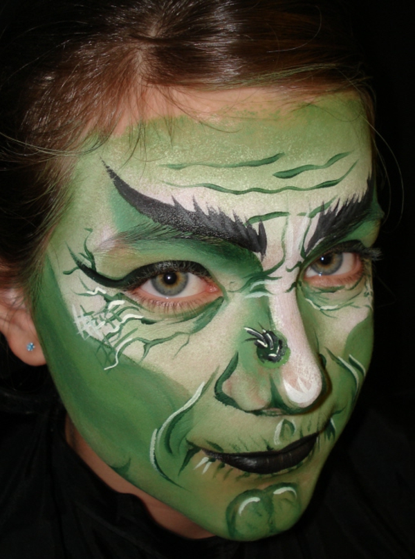 halloween-zombi-smink-zöld színű