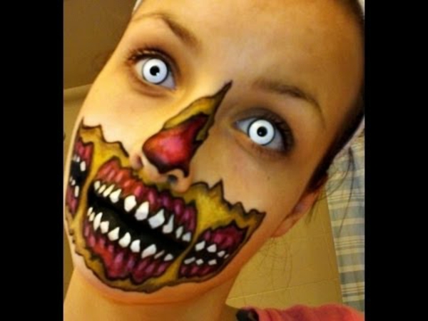 Halloween meikki-zombie-kirkas eye