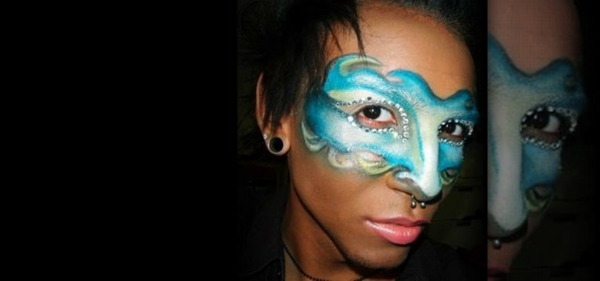 hallowenn-lica-make-up-plave maska ​​mladić