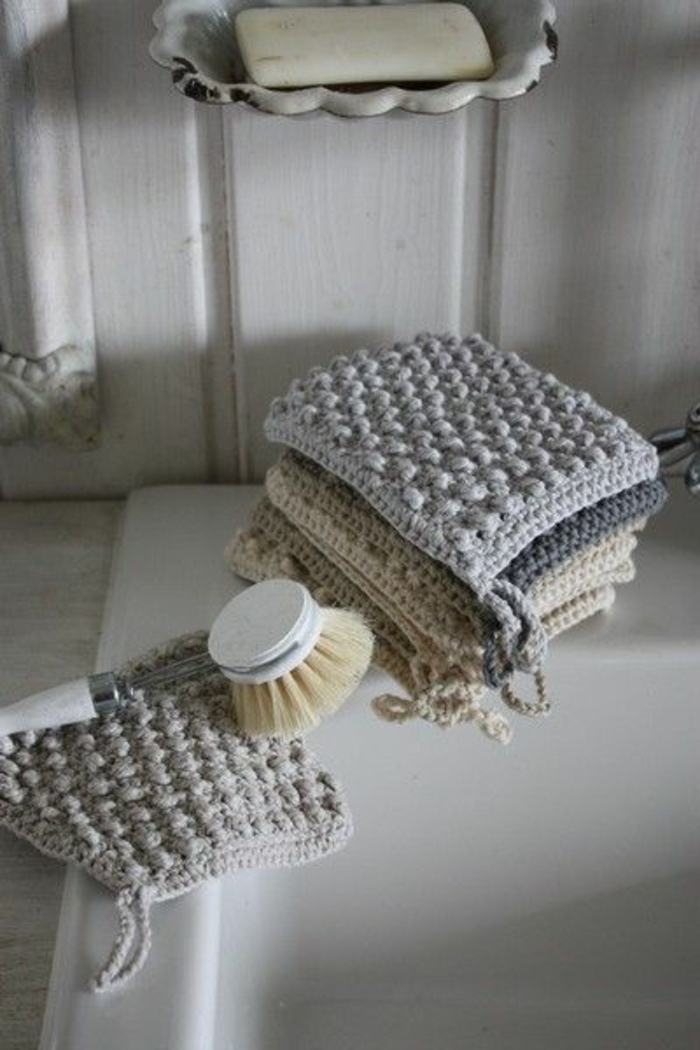 Ručno pletene-kupaonski pribor-ružan-šik stil