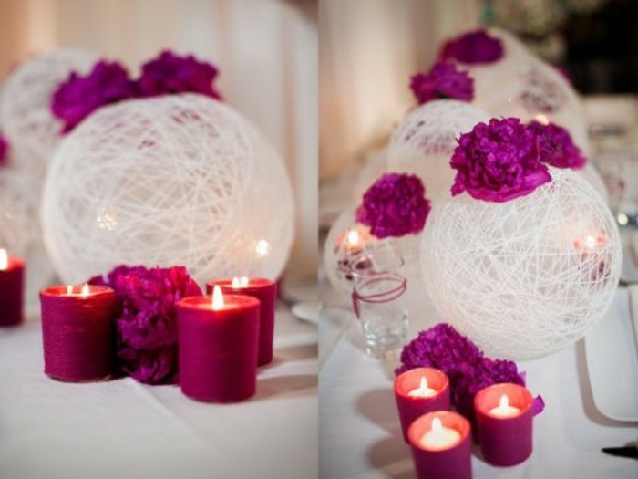 prekrasna-zyklamenfarbige svijeće-uradi-vjenčanja-modernog dizajna