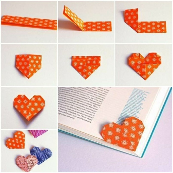 corazón Origami-Tinker-idea-para-DIY-bookmarks