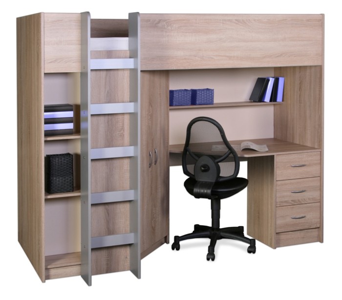 emeletes ágy-own-build-ötlet-for-nagy ágy-with-desk-és szekrény