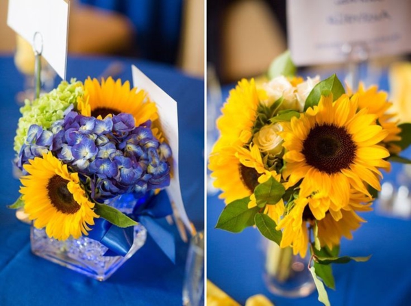 Hochzeitsdeko-.Beautiful-Blumendeko-nyári virágok-in-sárga színű
