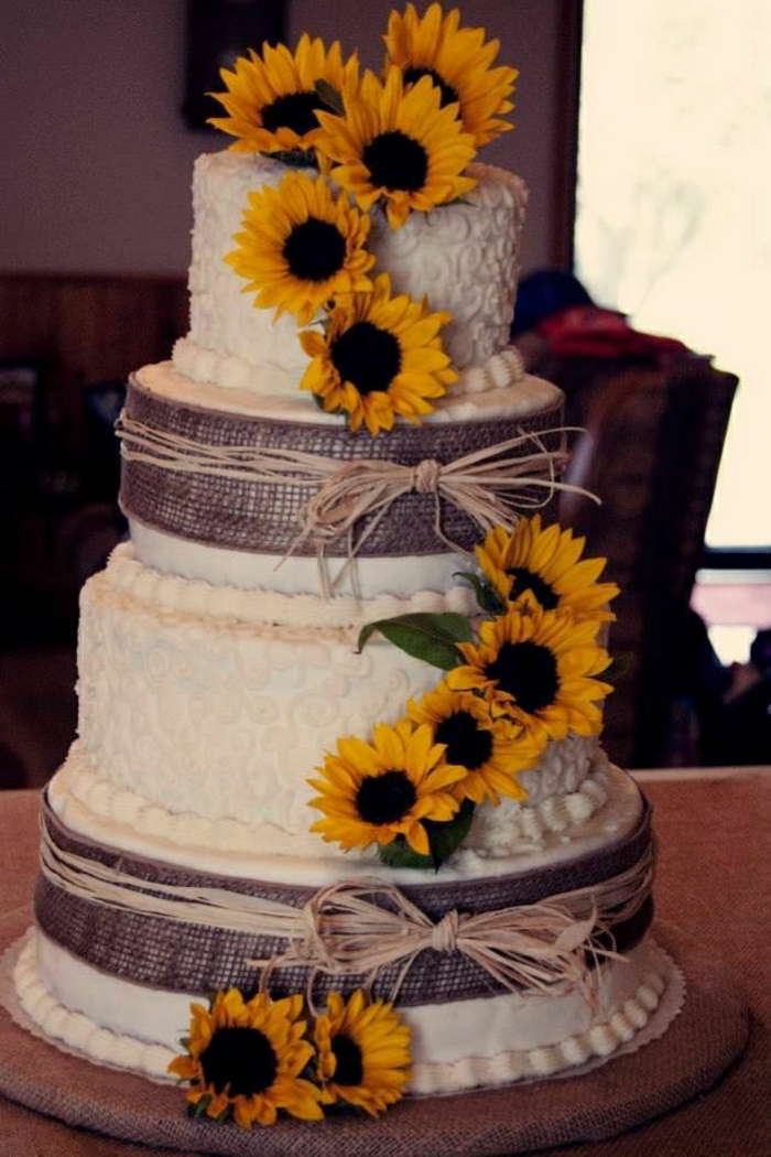 Hochzeitsdeko suncokret krem ​​kolač
