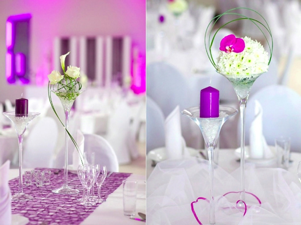 idées intéressantes pour le mariage - deux photos de décoration - décoration de table