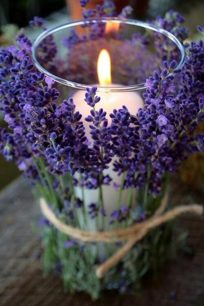 Hochzeitsdeko-itse-prosessin laventeli koristelu Kynttilä keväinen tischdeko