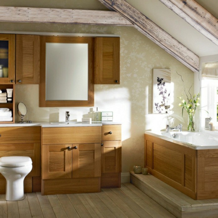 дървена баня-мивка-с-база шкафове
