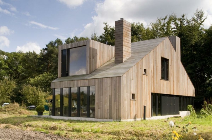 Holzhaus-moderno modelo de la construcción de viviendas