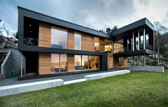 diseño escandinavo moderno-Holzhaus