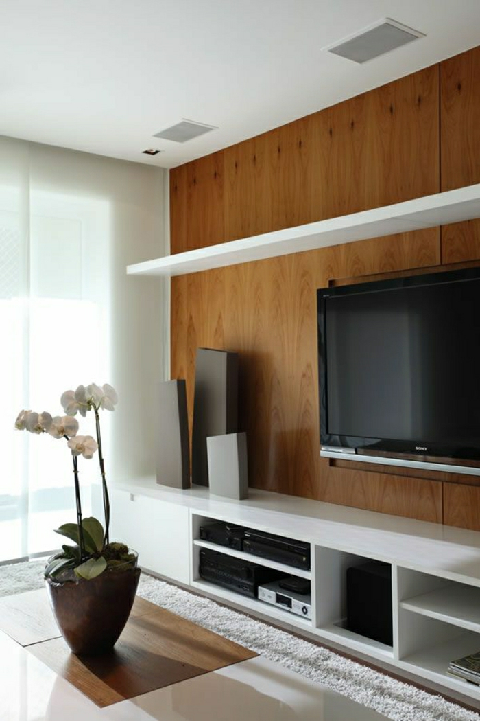 дървени плоскости пана дърво-TV-стена-стена тв стена, обхващаща стена дизайнерски пана-фаянсова облицовка-дърва