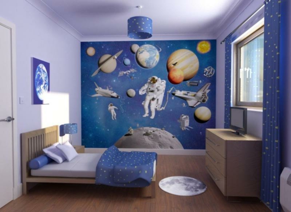 idea-lastentarha-maalaus-kosmos - siniset ja violetit värimaailmat