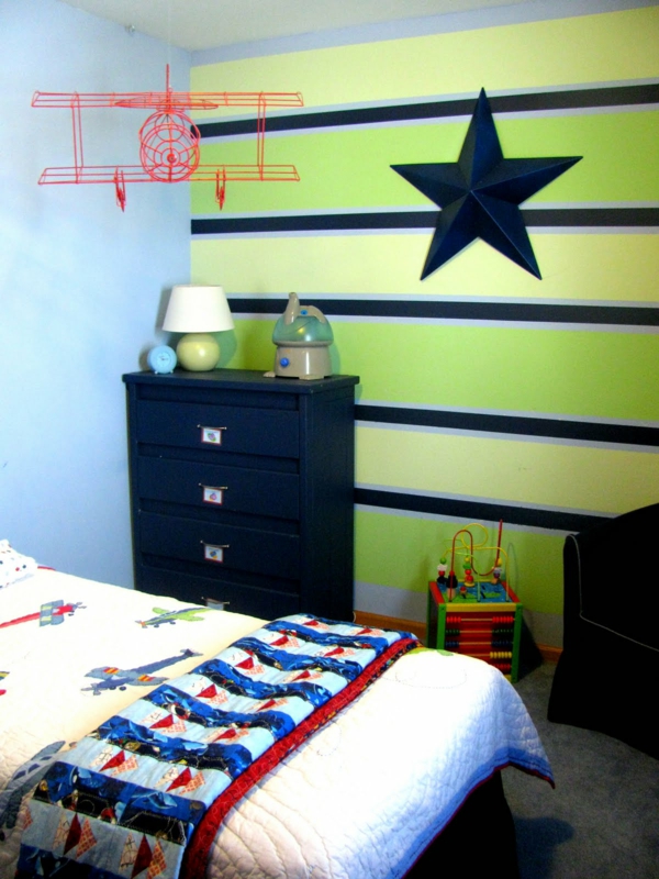 идеи, детска стая, звезда, живопис - стена в зелено