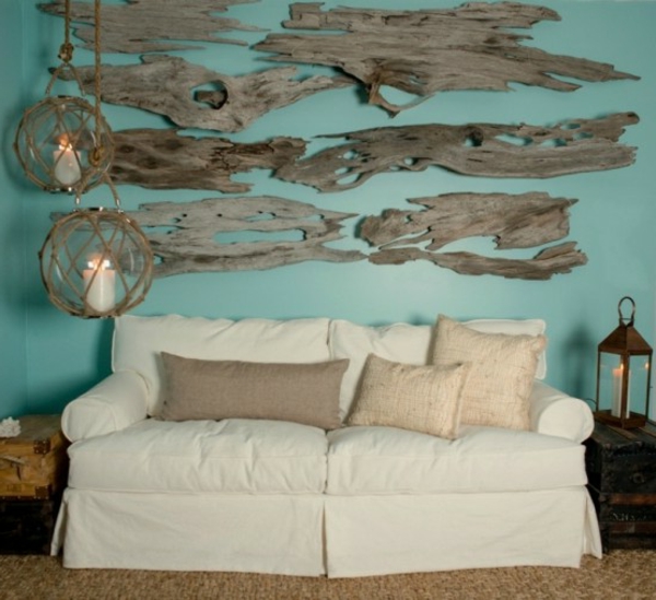nappali dekoráció driftwood megosztással
