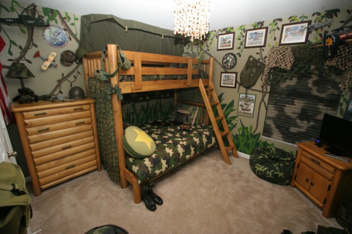 ideje-zid dizajn mladi spavaća drveni krevet