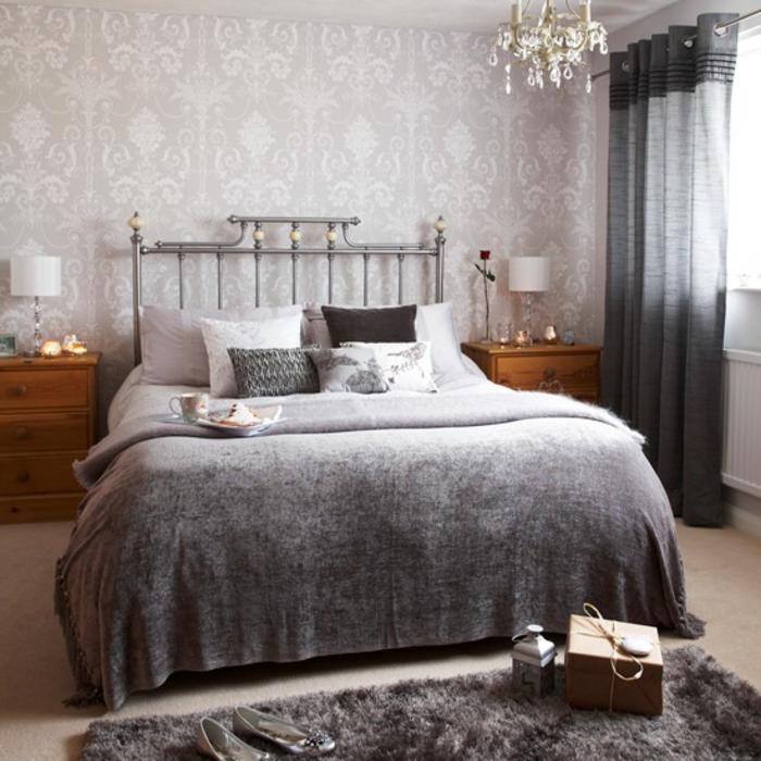 идеи-за-подчертае най-спалнята-сив цвят стена