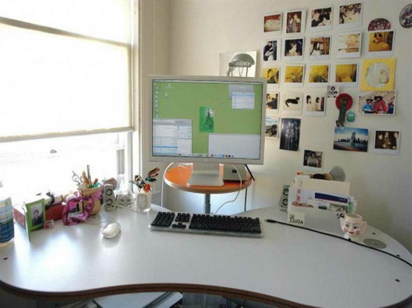 ikea офис мебели елегантна бюро със интересна форма
