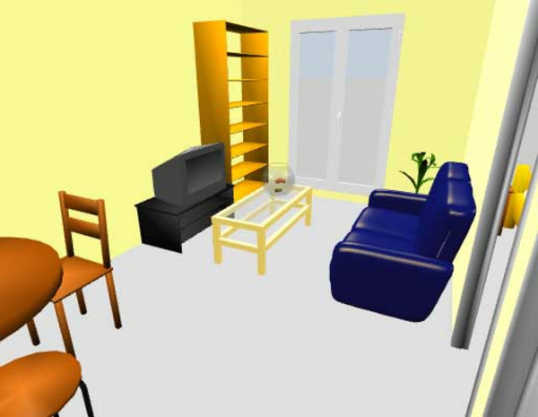 ikea room planner - sofá con una mesa nido y armario
