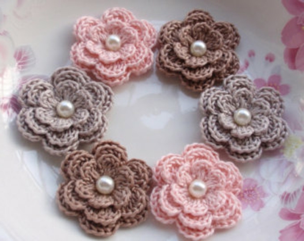 para crochet floretes - para seleccionar colores tiernos brillantes