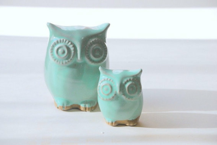 dekoráció-for-tér-kerramik-Owl türkizkék-egyszerű elegancia