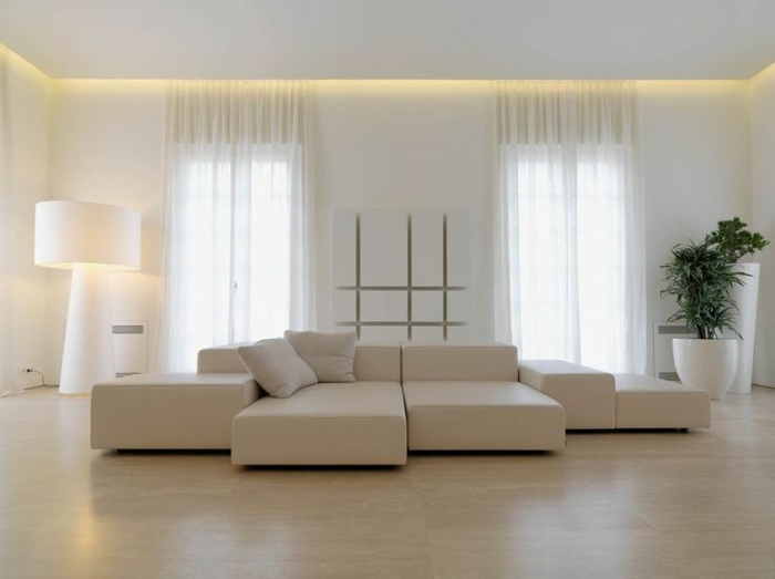 الإضاءة غير المباشرة السقف-غرفة معيشة حديثة التسليح