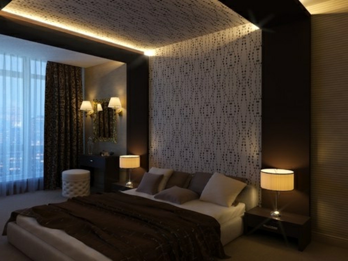 neizravna svjetlo-sobni strop na čelu Jedinstveni dizajn spavaće sobe