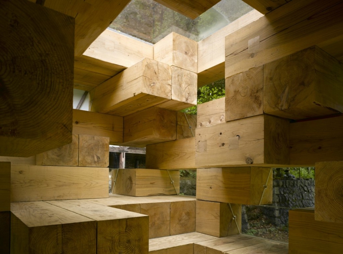 casa de diseño moderno interior de madera