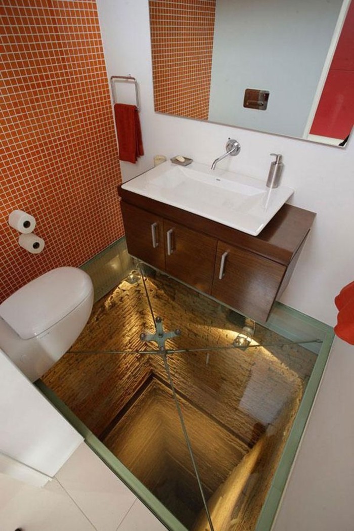 intéressant-salle de bains design-idées-conception en verre créatif fond