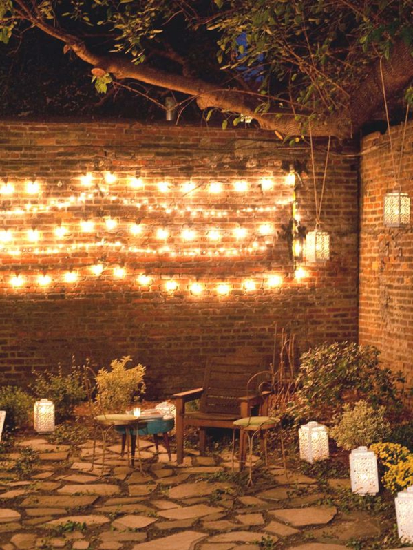 Osvjetljenje u dvorištu kao originalna ideja ukrasa zabave