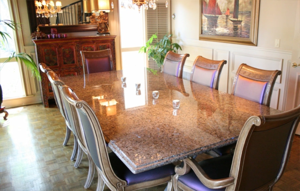 מעניינת - חדר אוכל - חדר אוכל מודרני - שולחן מעוצב עשוי שיש