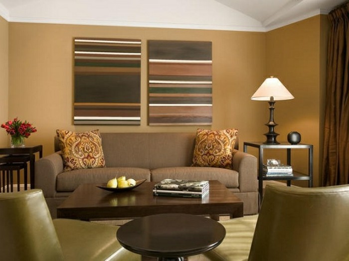 interesante-pared marrón color del diseño moderno diseño