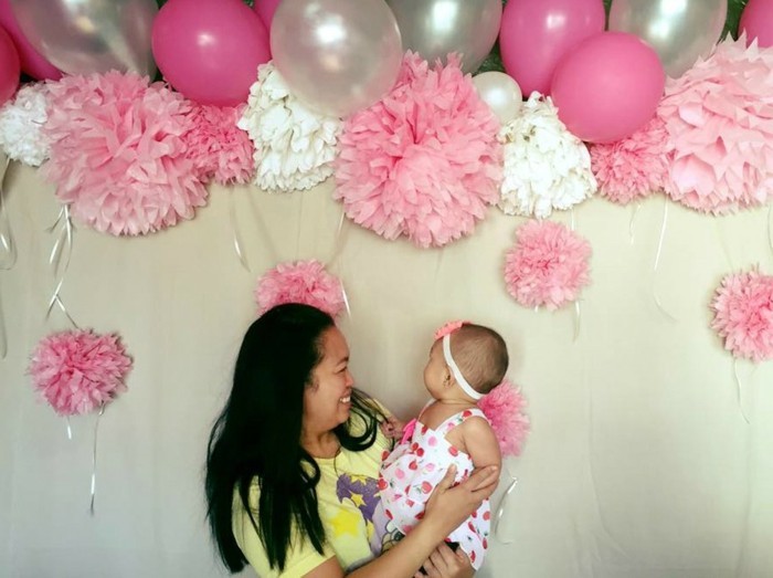 ενδιαφέρουσες deco-για-βάπτιση-Gorgeous-μπαλόνια-in-ασημί-και-ροζ-αποχρώσεις